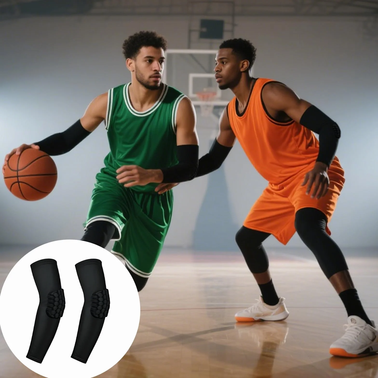 Coudiere Rembourré Manchon de Compression Bras Antidérapant Sport Protections Volleyball Football Basketball Handball 1Pair