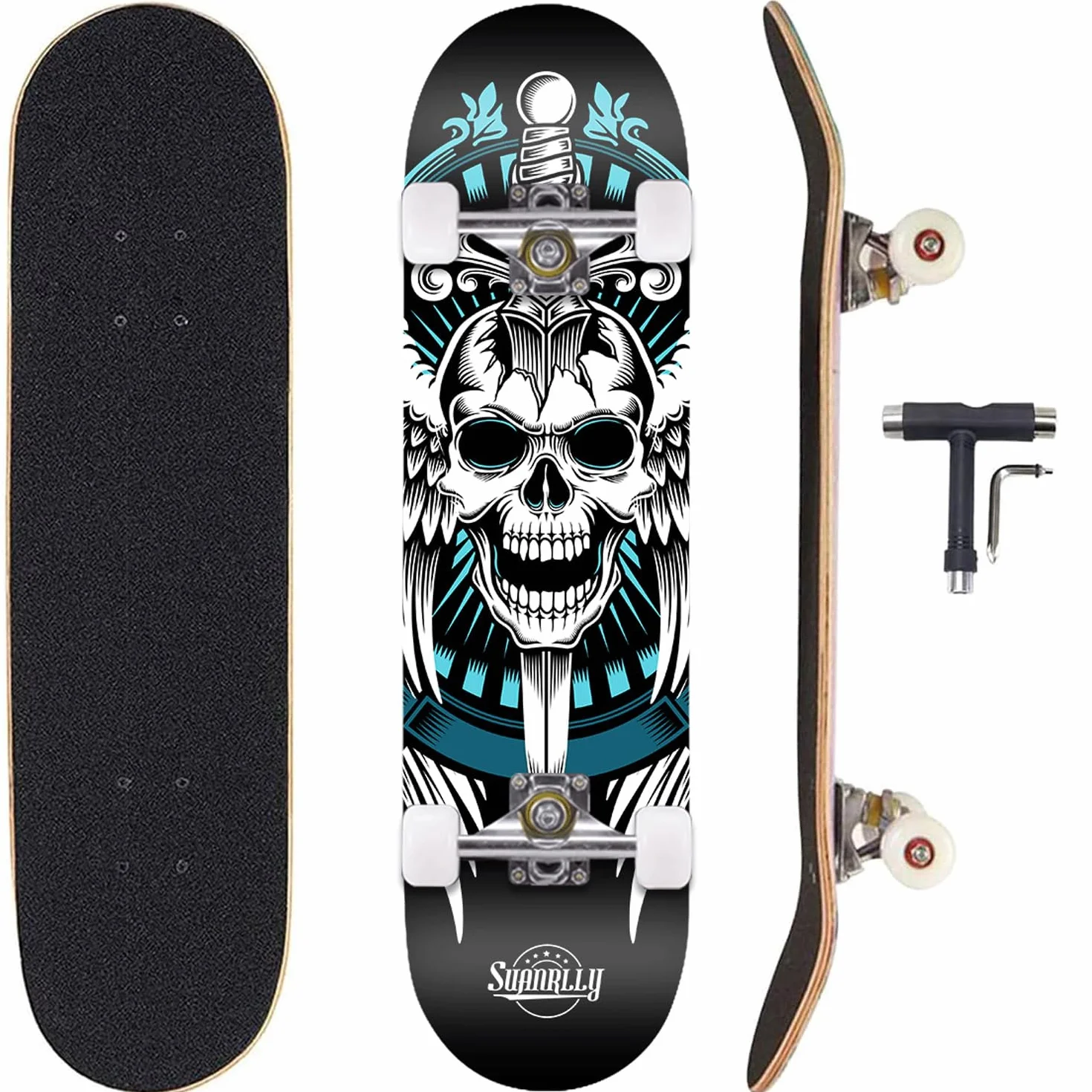 Skateboard Adulte Trick Skate Board pour Débutant Cadeau d'anniversaire Enfants Adolescent