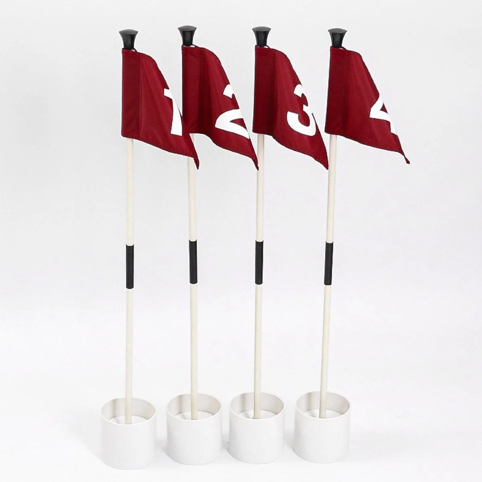 Lot de 4 Drapeaux de Golf, Ensemble de Tasses à Trous Portable avec Poteau