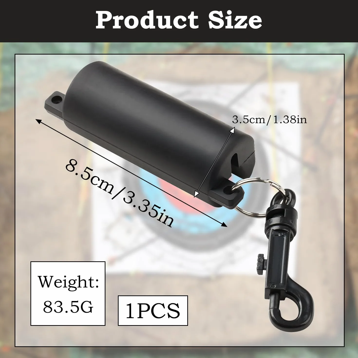 Tige de Tirage d'Arc en Silicone Antidérapante avec Porte-Clés Noir