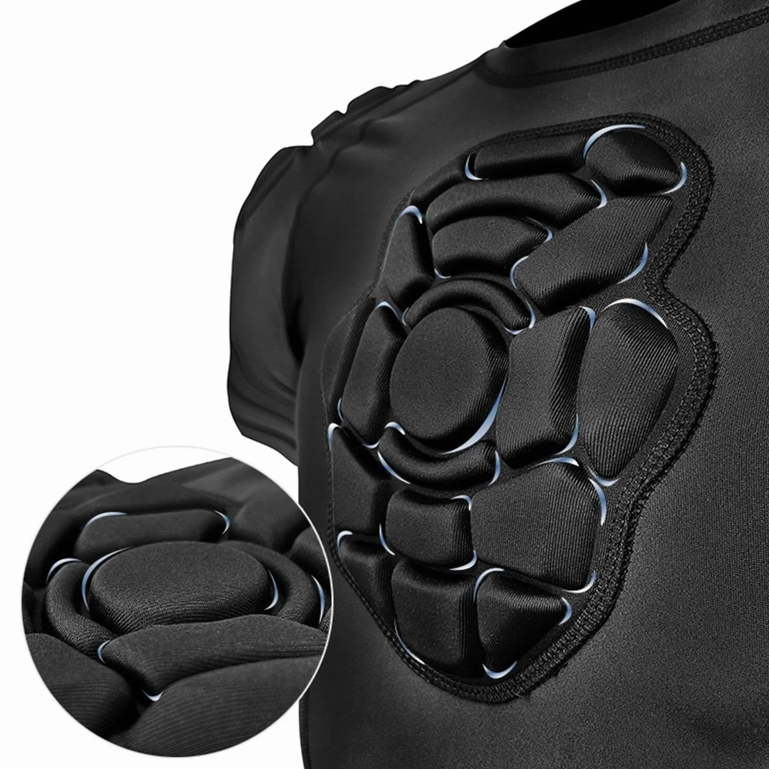 Milageto T-Shirt de Protection rembourré pour Homme, Haut léger pour Rugby et Plein air