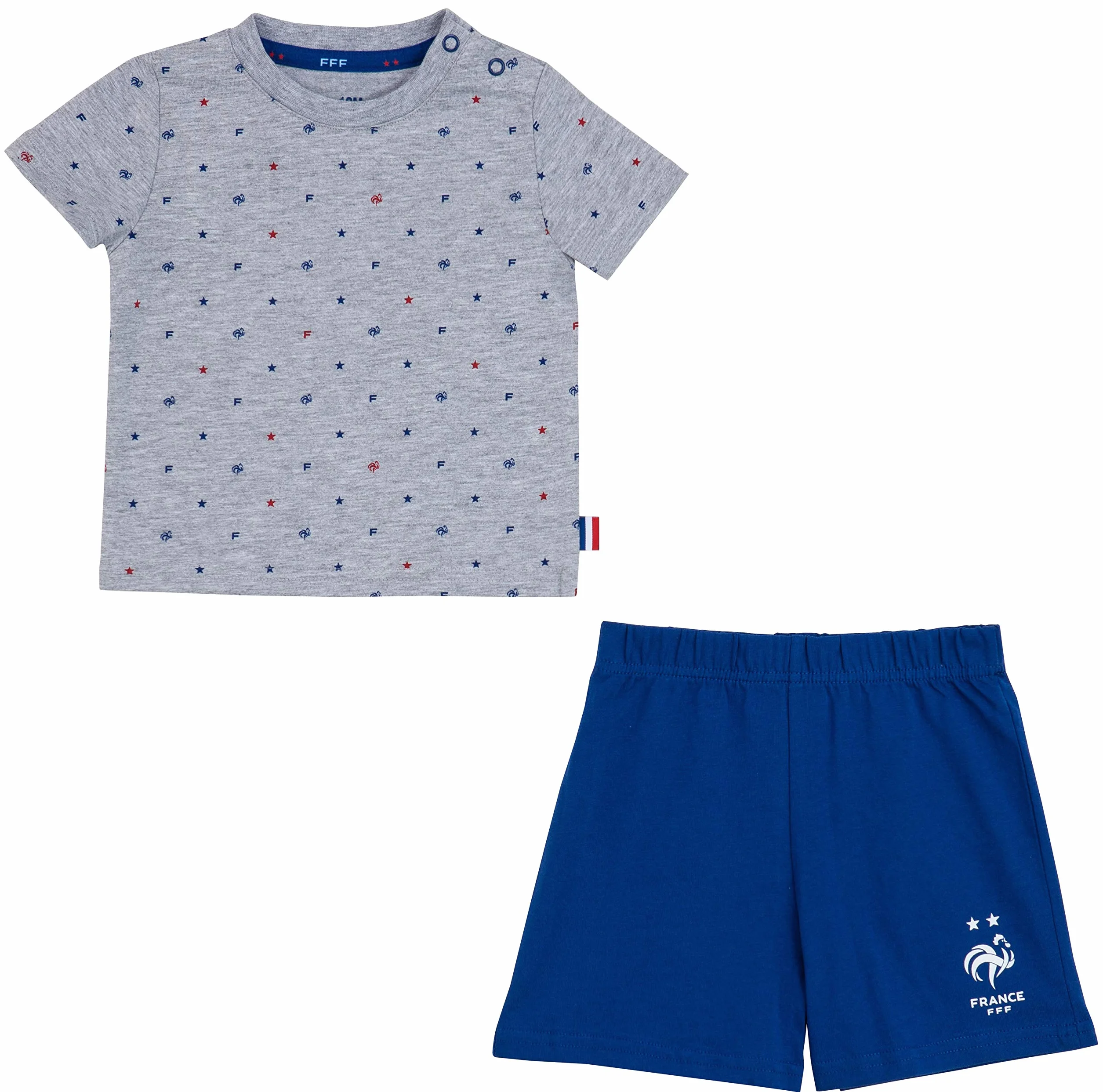 FFF Collection Officielle Ensemble t-Shirt + Short bébé garçon Equipe de France de Football