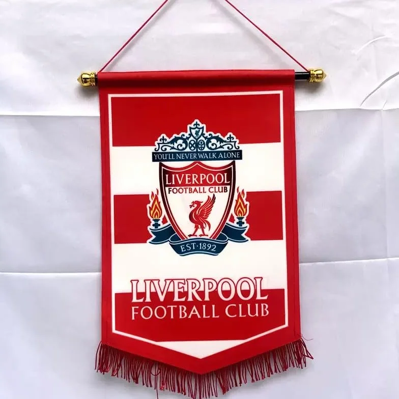 Drapeau Liverpool Champions 2025 25 x 35 cm avec cordon et mât
