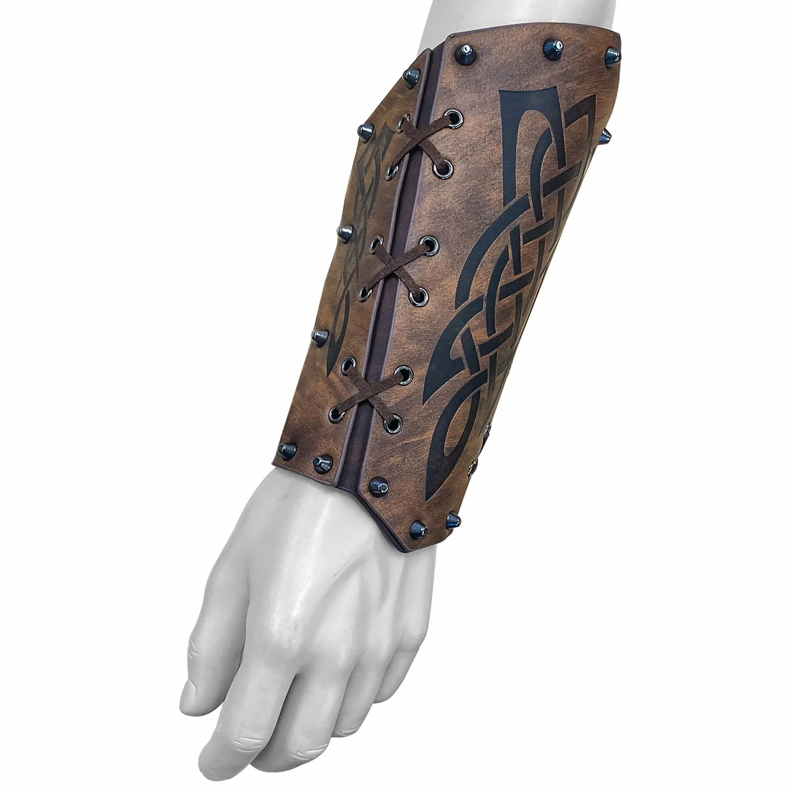 Brassard en cuir rétro médiéval pour tir à l'arc, bracelet Viking LARP Cosplay Renaissance