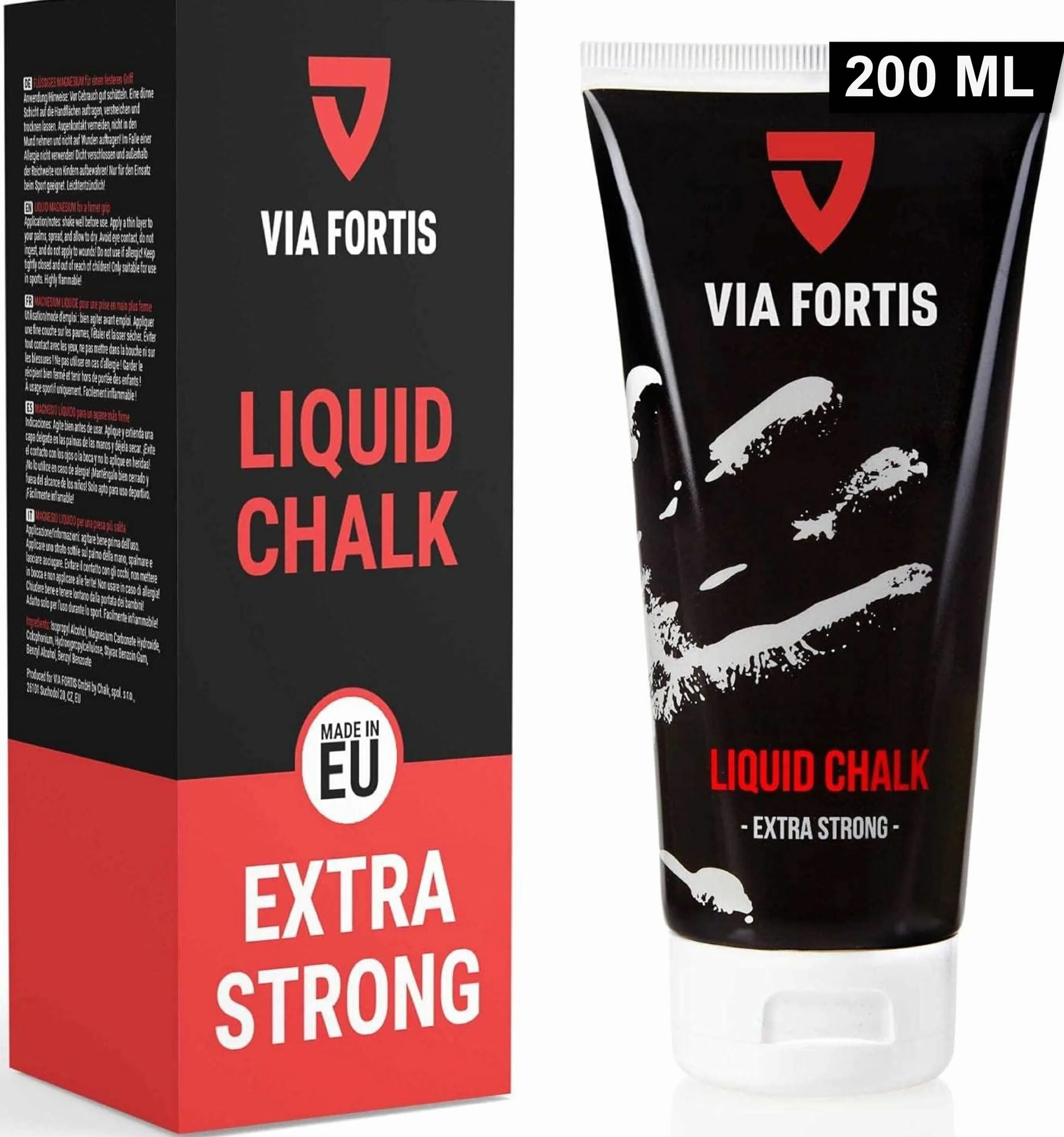 VIA FORTIS Liquid Chalk, Magnésie Liquide pour Escalade, Séchage Rapide, Adhérence Maximale