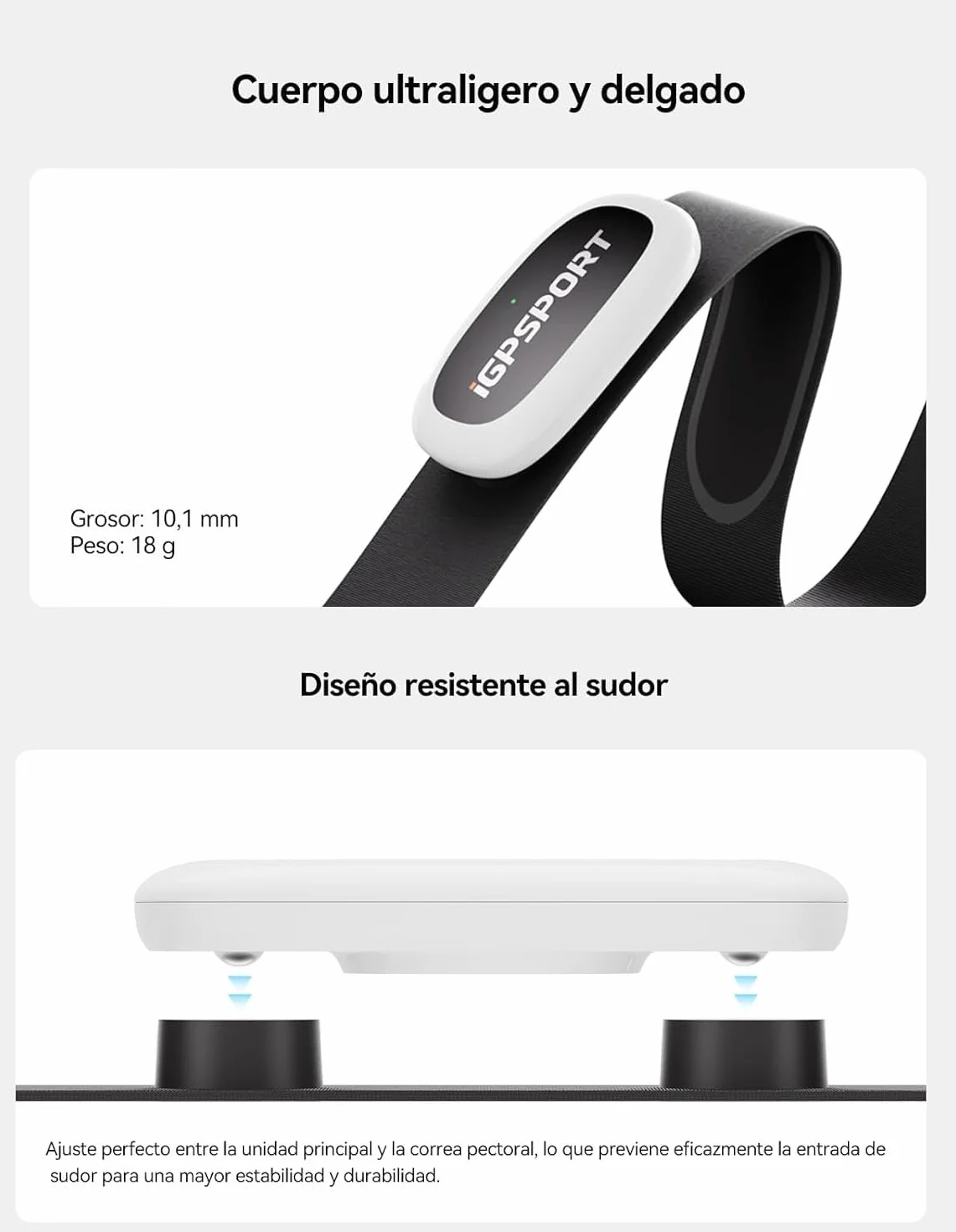 IGPSPORT HR40 Moniteur de Fréquence Cardiaque Bluetooth Ant+ Sangle de Poitrine pour Course à Pied Cyclisme Gym Compatible Garmin Polar Wahoo