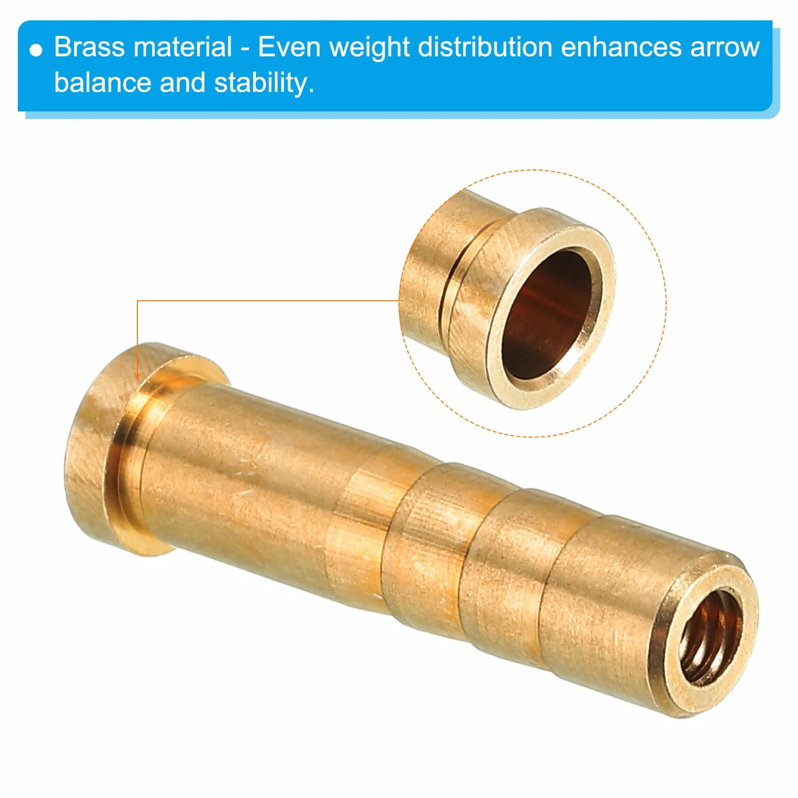 PATIKIL Insert en Laiton 12 Pcs pour Flèche de Tir à l'arc 0,244/6,2 Mm