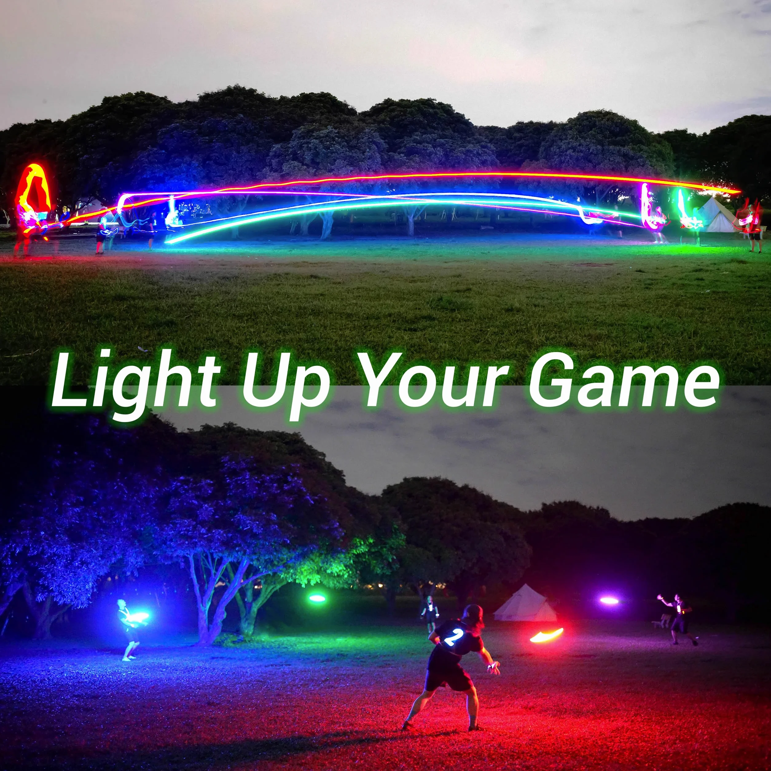 TOSY Frisbee 175g Disque Volant 36 LED Lumineux Rechargeable Auto on/Off
