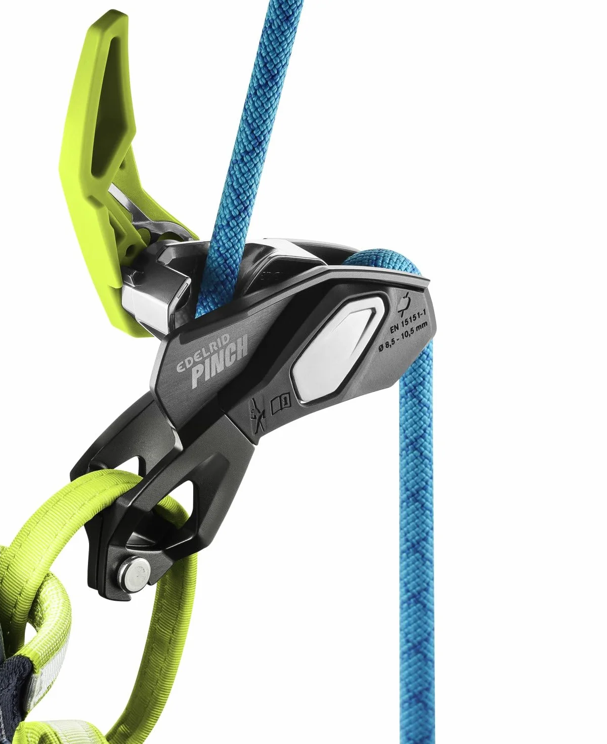 EDELRID Dispositif de sécurité Pinch avec freinage anti-panique et fixation directe