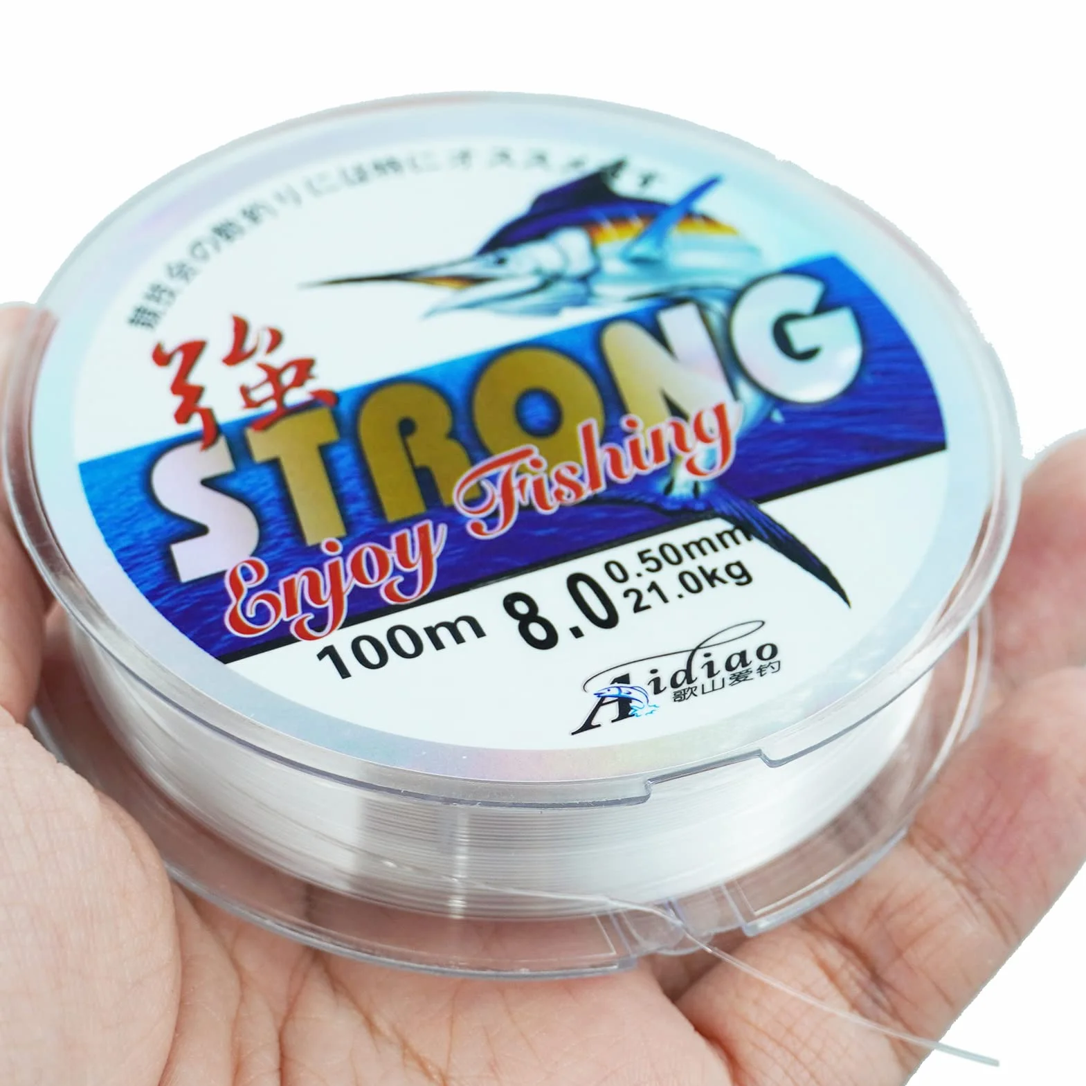 Fil de Pêche Monofilament en Nylon Transparent 0.5mm 100m pour Truite Carpe Sandre