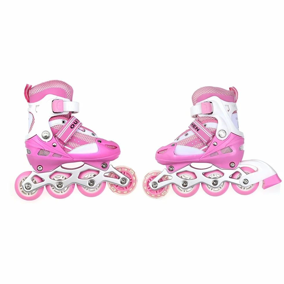 Rollers enfant ajustables taille 35-38 ABEC 7 4 roues rose