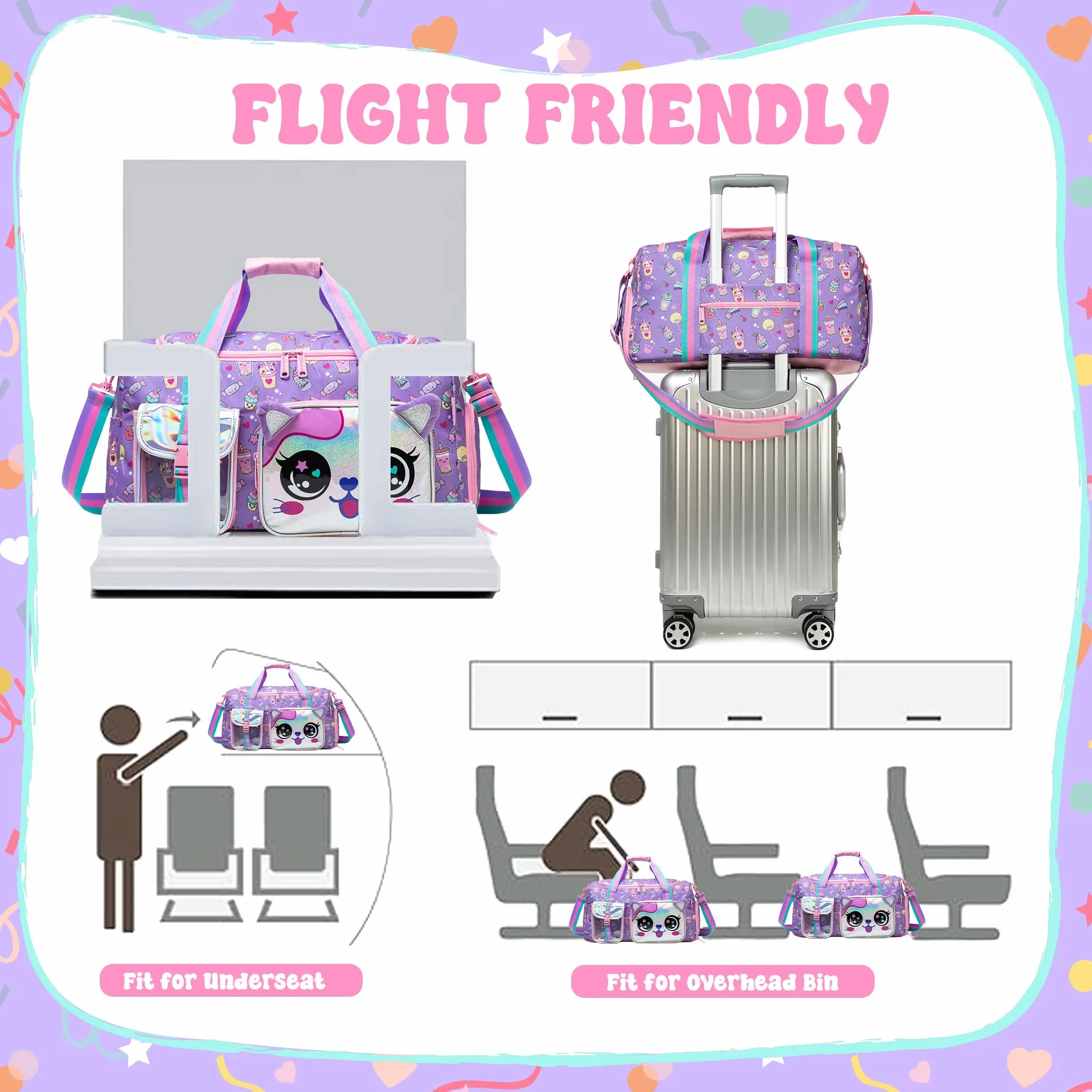 HTgroce Sac de Sport Fille Voyage Enfant Gym Résistant Piscine Danse Loisir