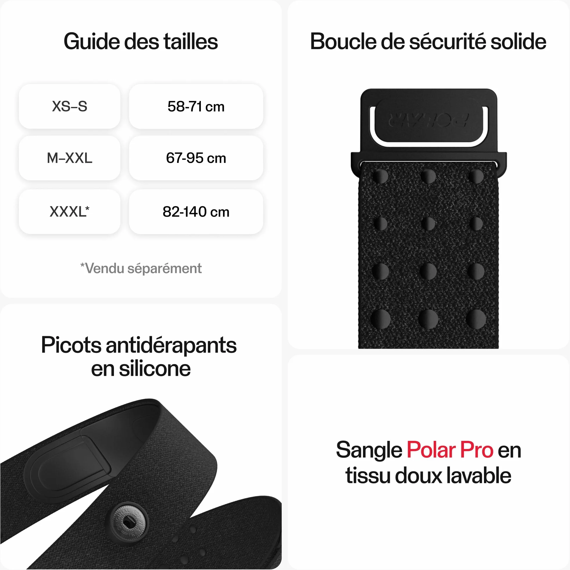 Polar Emetteur Mixte Gris M-XXL