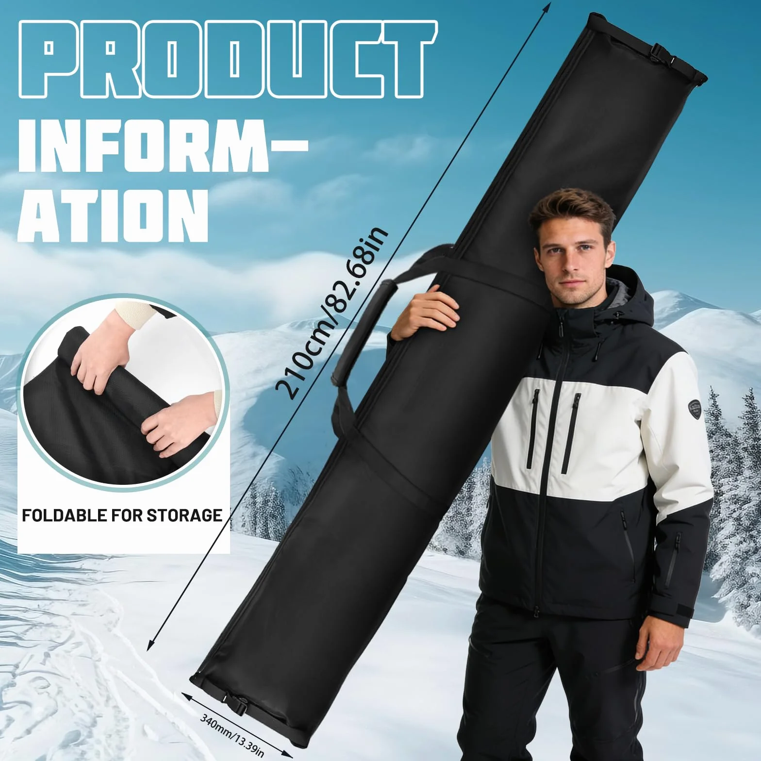 Sac de Ski Robuste avec poignées de Transport