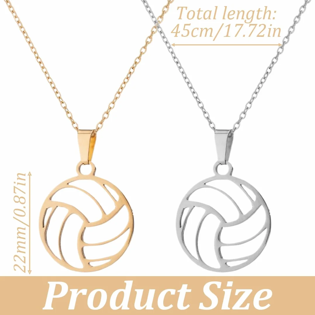 Colliers de Volley-Ball et Basket-Ball en Acier Inoxydable, Bijoux de Sport Simples, Collier de Clavicule, Cadeau pour Adolescentes