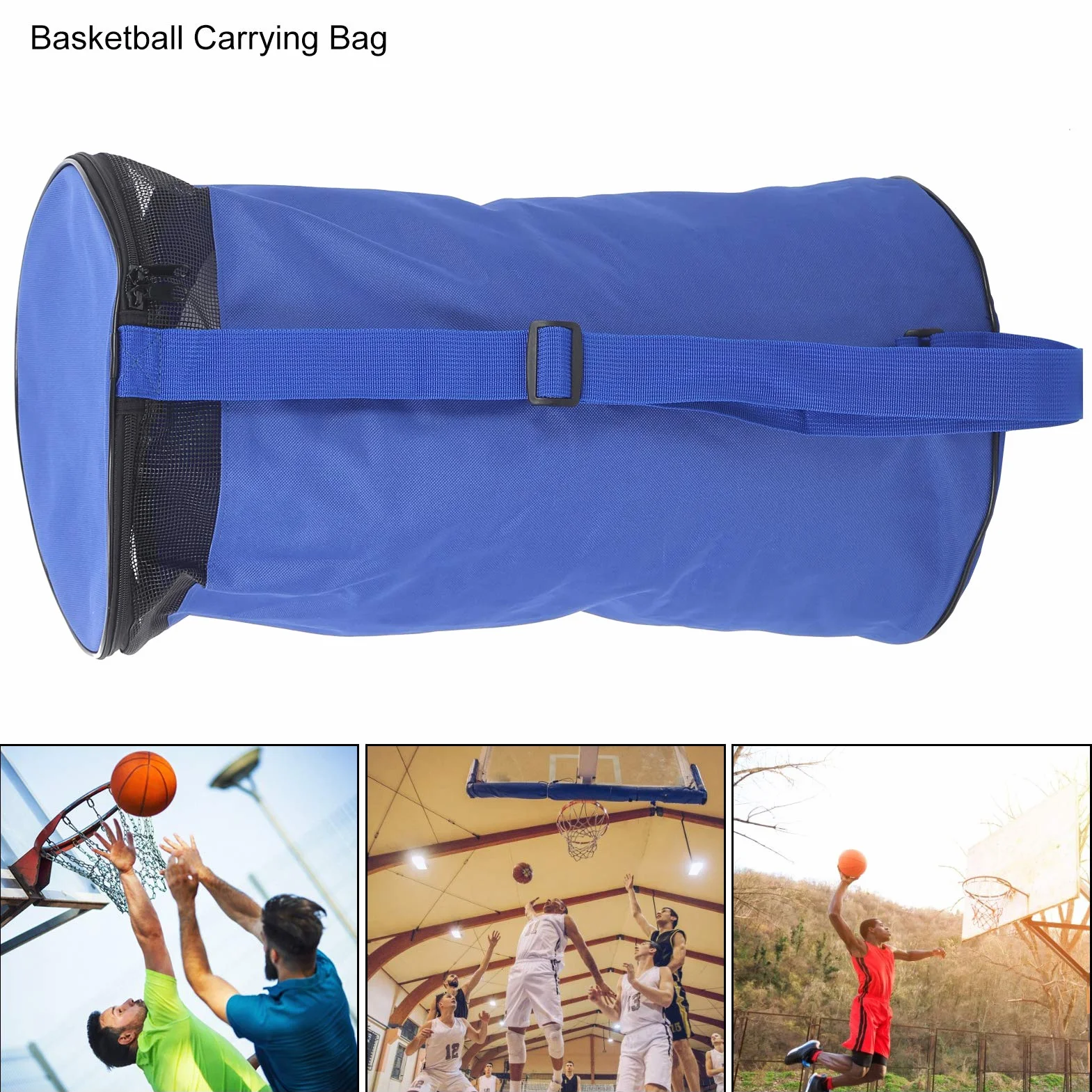 Sac de Transport de Basket-Ball pour 2 Ballons, Bandoulière Unique, Sac à Dos