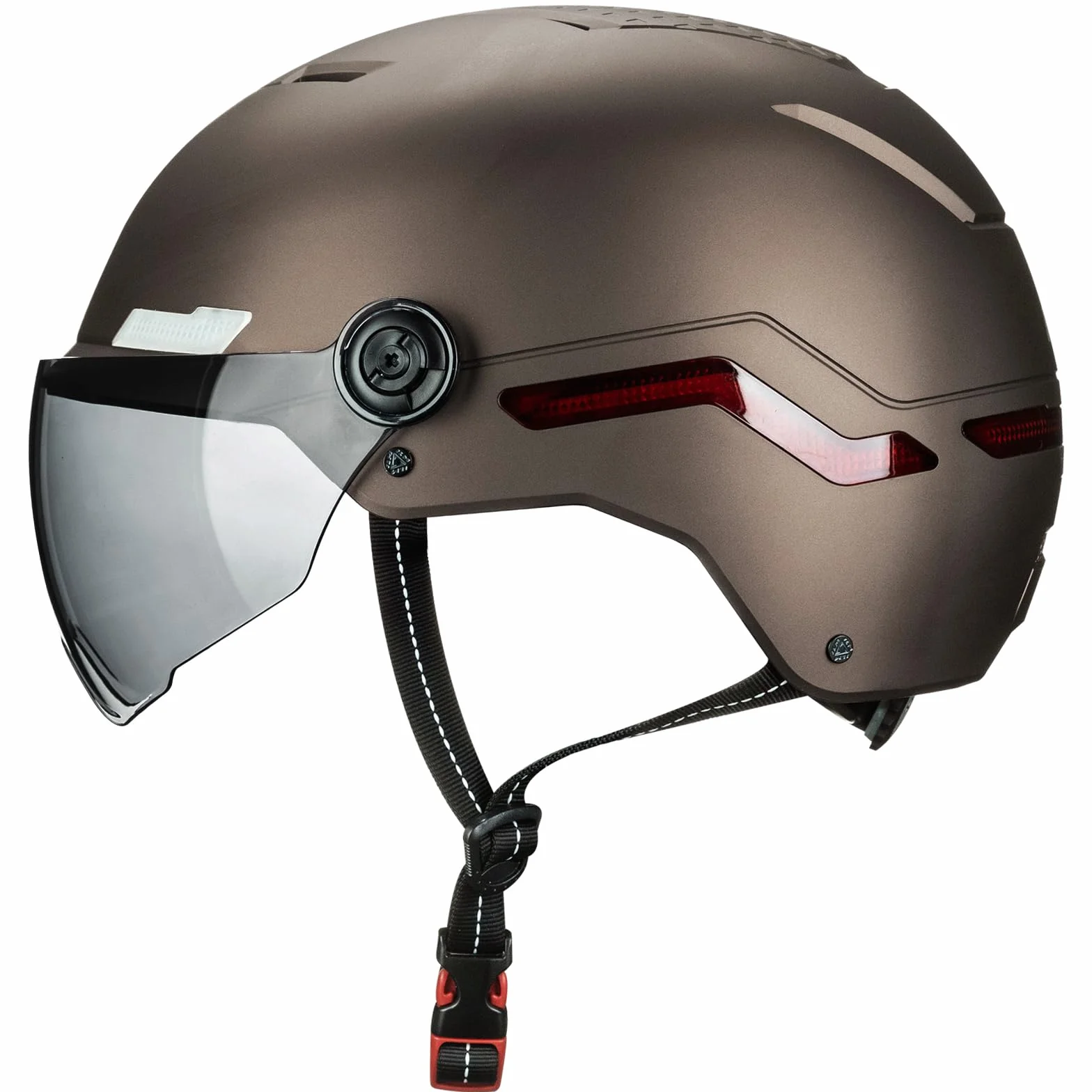 ILM Casque Velo Homme Femme Trotinette Electrique Adulte Visiere Lumiere LED Clignotant Feu Stop Homologue NTA-8776 MB101L