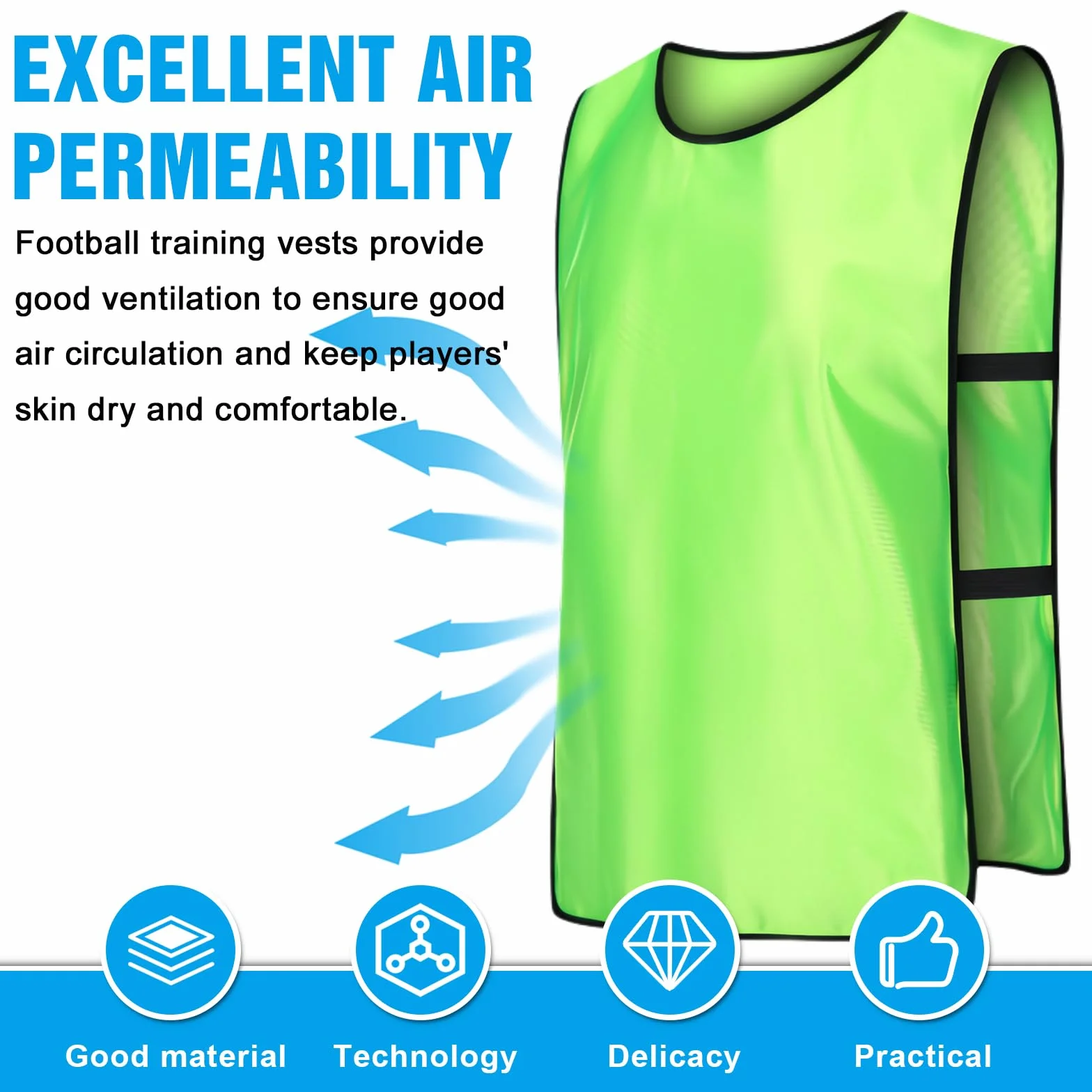 Chasubles d'Entraînement Football Gilet Adulte 12 Pack