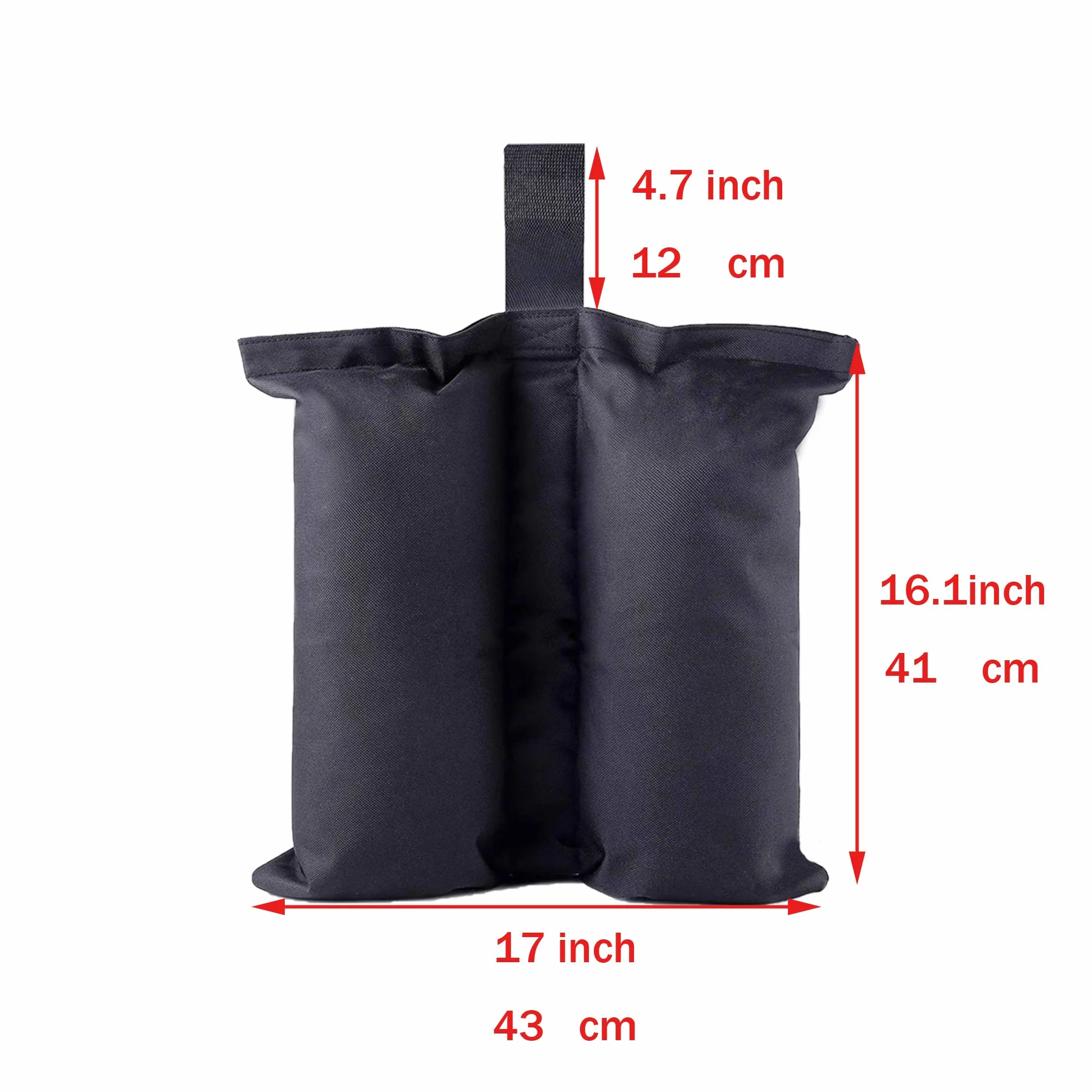 Sacs de poids pour abris instantanés robustes - Sac de sable pour tente pop-up, noir taille M