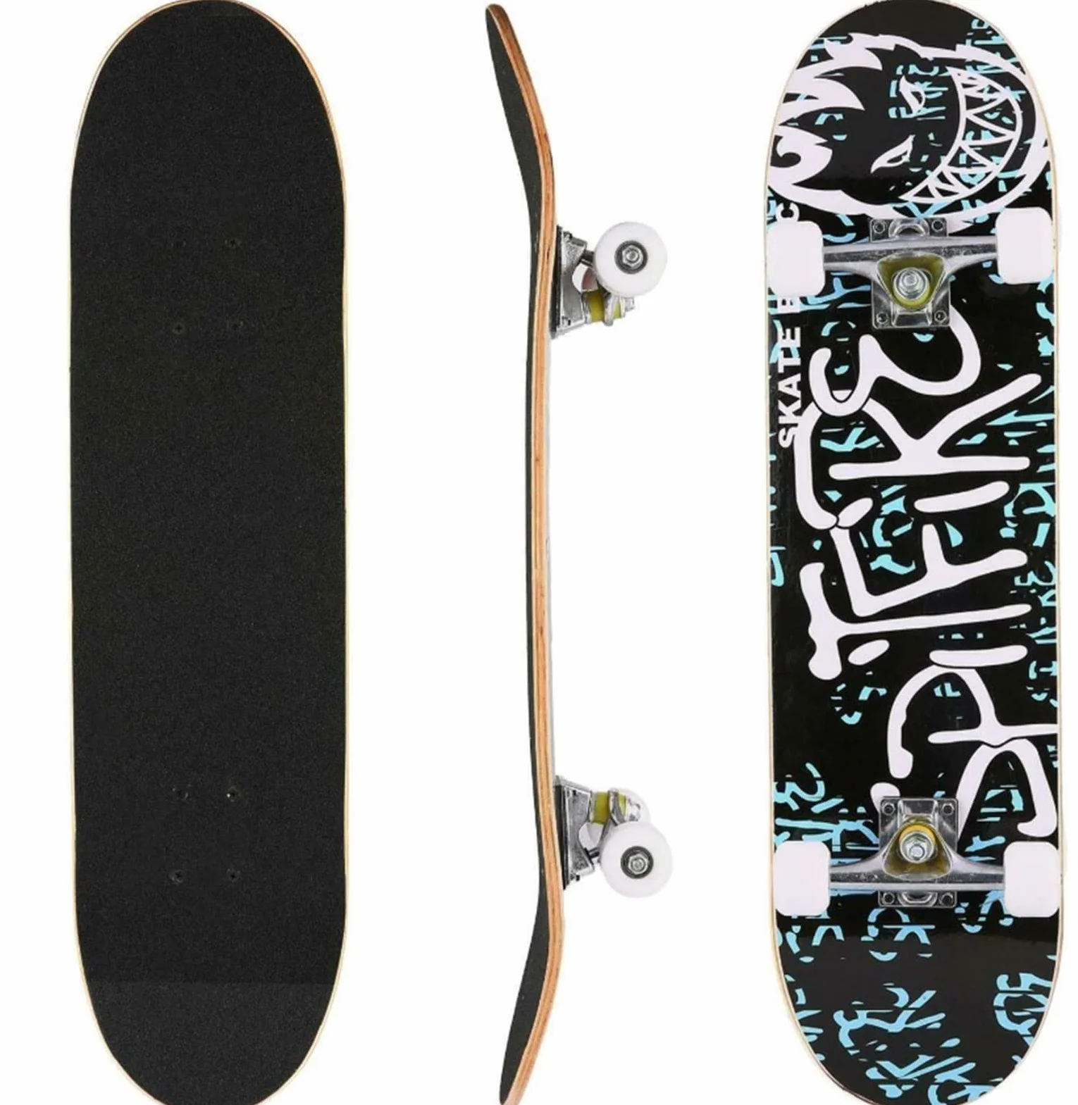 Skateboard Complet Enfants Adolescents Adultes Double Kick Maple Deck Concave Cruiser
