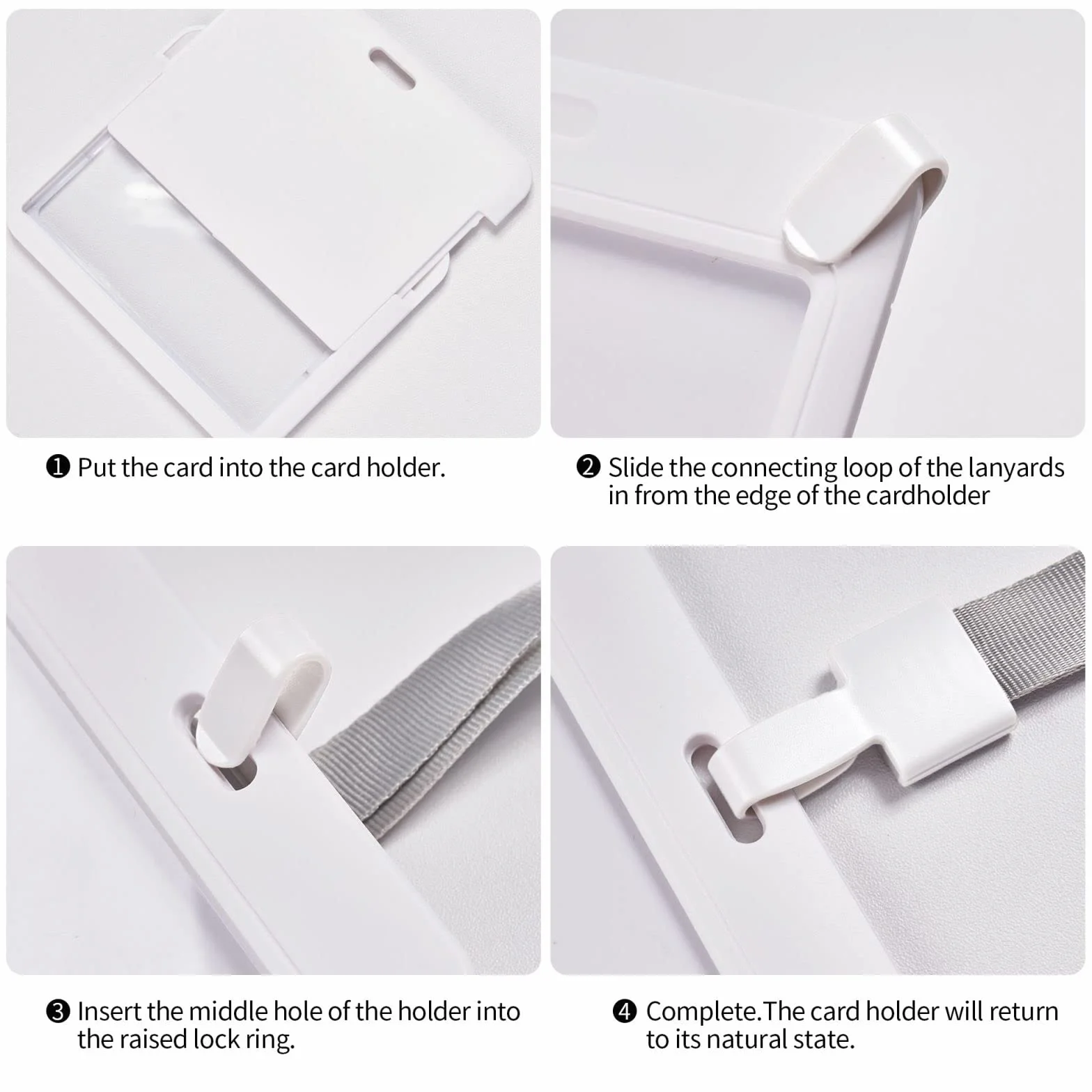 Porte-badge en plastique ABS transparent étanche refermable forme trèfle fond noir