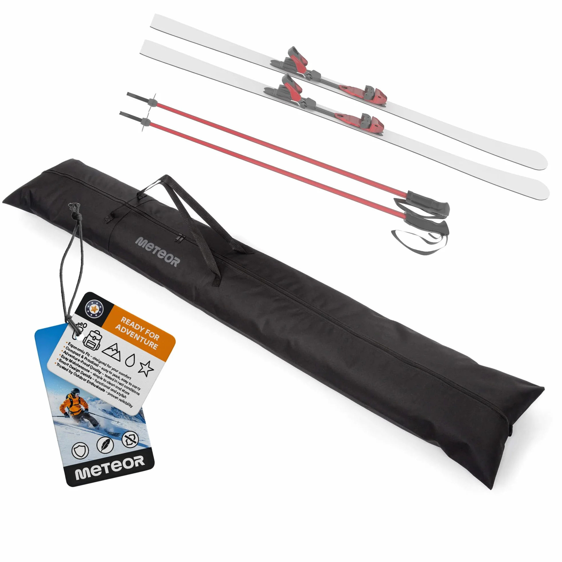 Meteor Sac de Ski Croma 180 cm Housse imperméable Pliable Polyester 600D