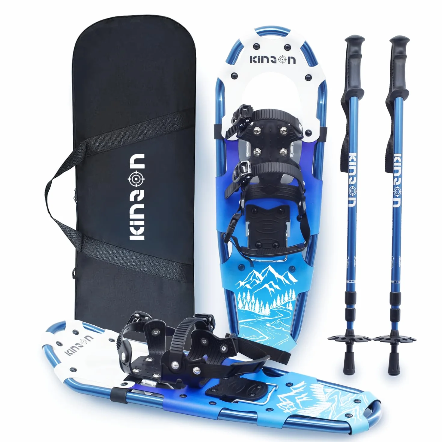 KinZon Raquettes à Neige 3 en 1 avec Bâtons de Trekking et Sac de Transport