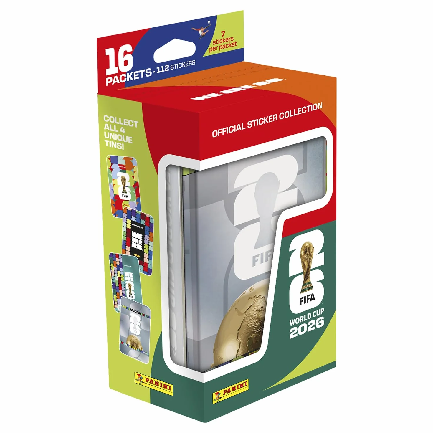 Panini Coupe du Monde FIFA 2026 Stickers - Boîte métal Grand Format 16 Pochettes