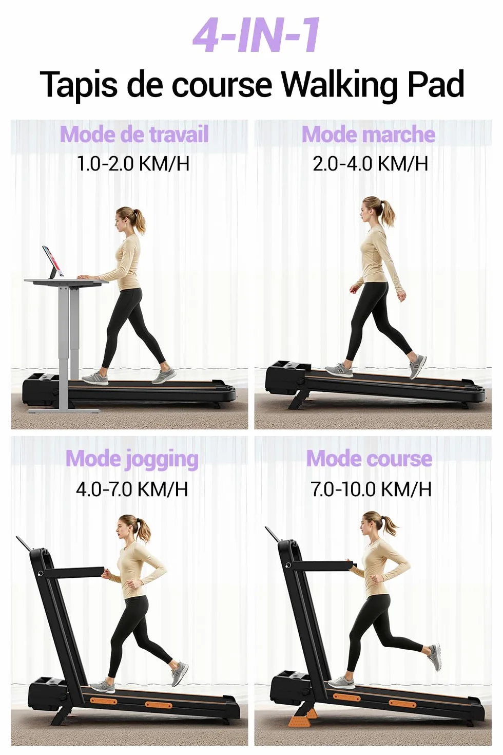 LONTEK Tapis de Course Pliable Inclinable 16%, 10km/h, 3.0CV, 136KG Max Charge
