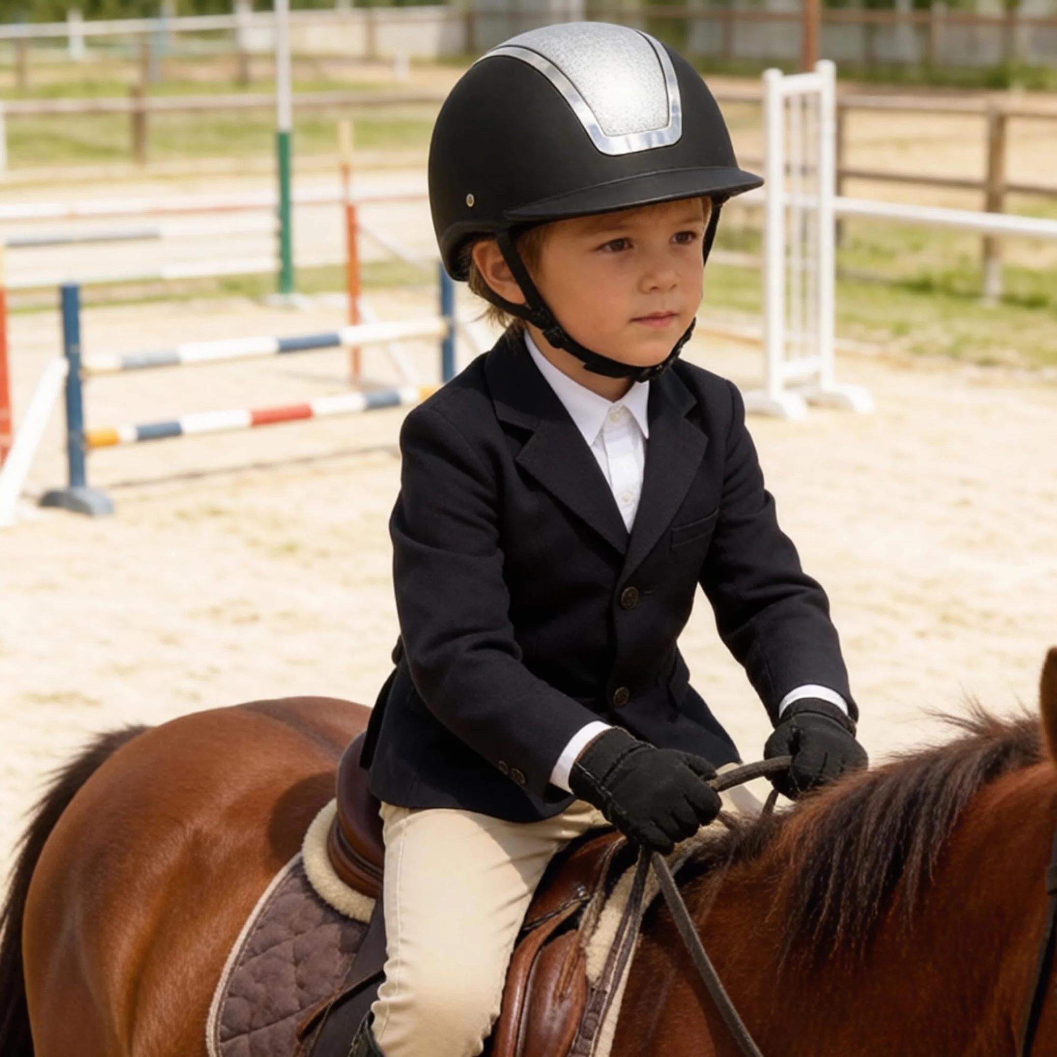 Casque d'équitation Enfant résistant aux Chocs réglable 48-52 cm