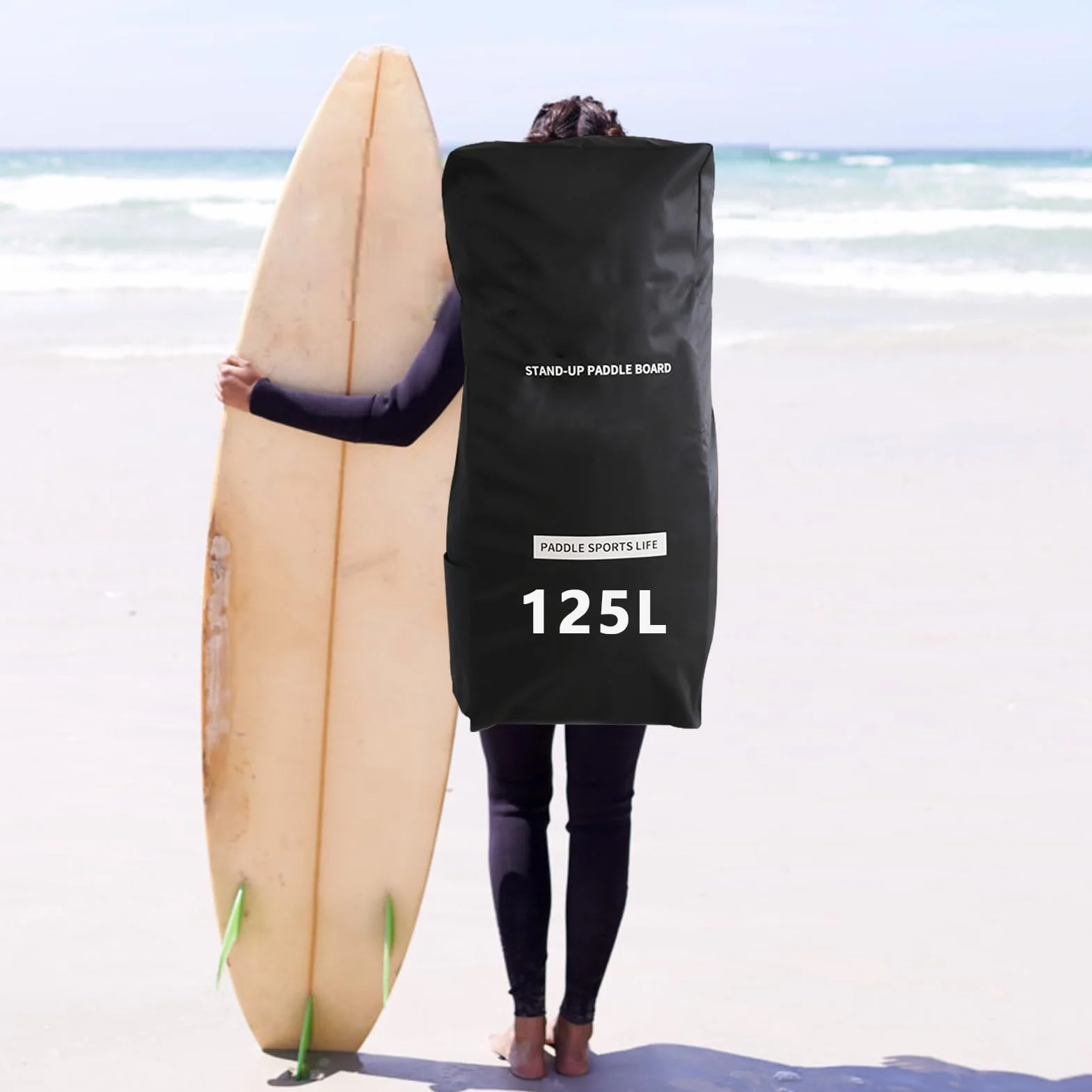 Sac à dos Paddle Board Heavy Duty Travel Bag, Sac fourre-tout étanche avec Bretelles rembourrées