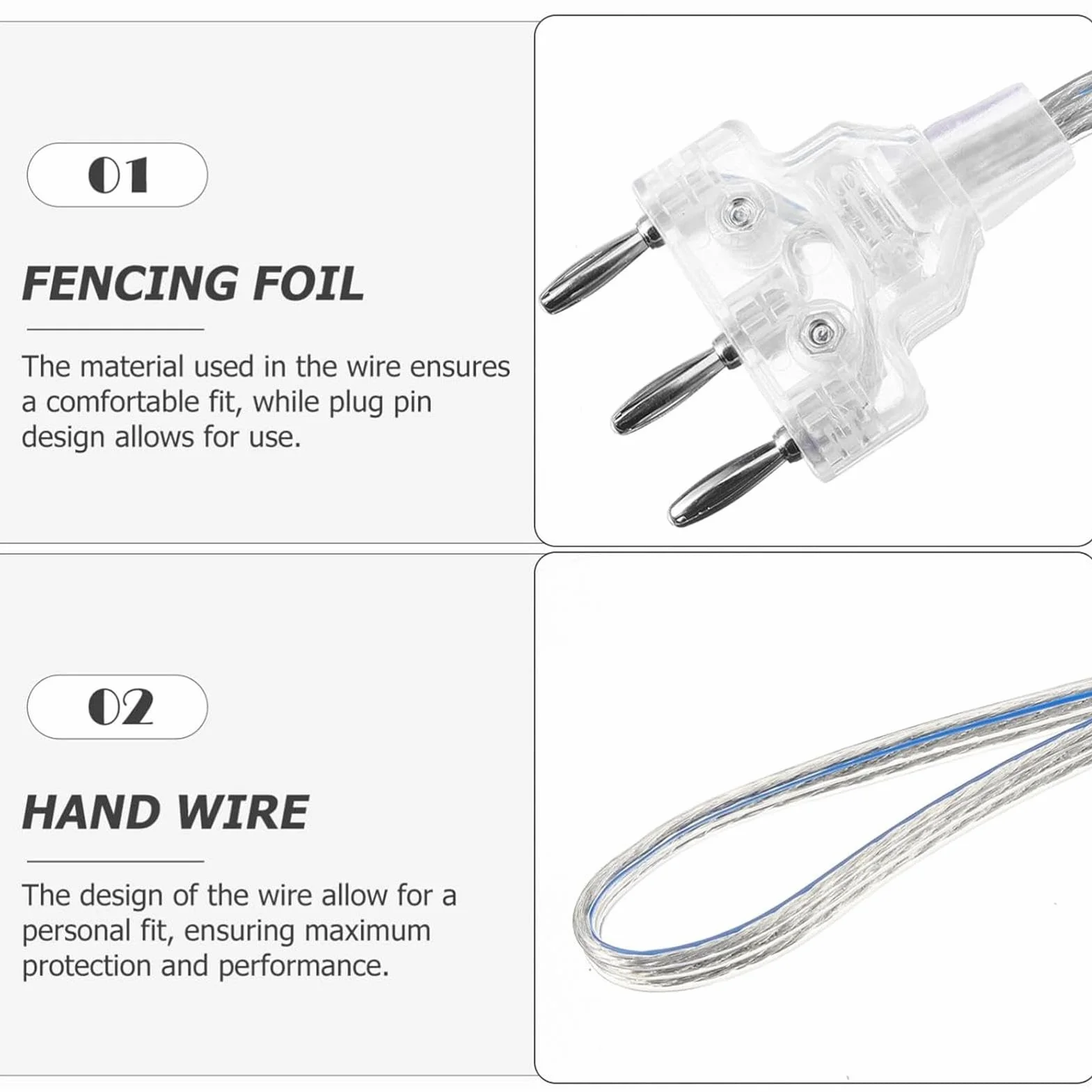 Cordon de main d'escrime, cordon de corps en acier inoxydable léger, accessoires flexibles pour sabre
