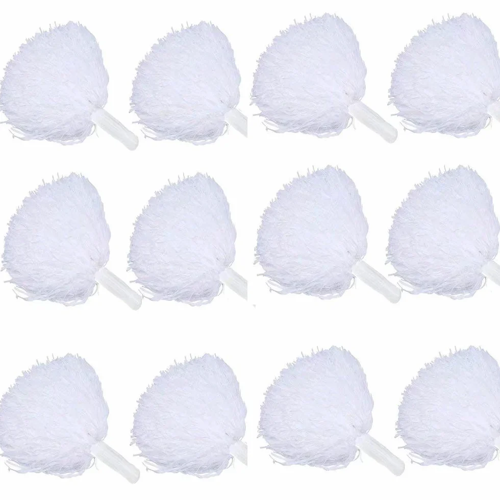 CRIVERS 12pc Cheerleading Pompons avec Poignée pour Danse Déguisements Fête Sports