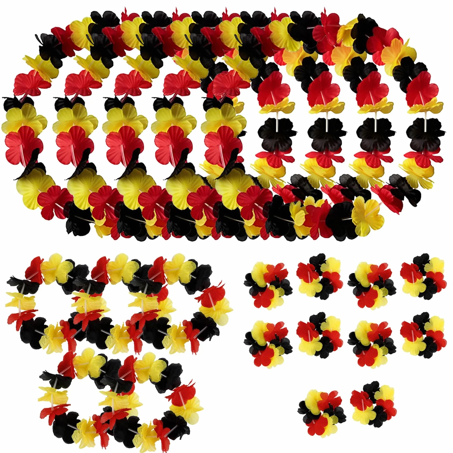 Simsky Colliers de Fleurs Allemagne Lot 20 Pièces Noir Rouge Jaune