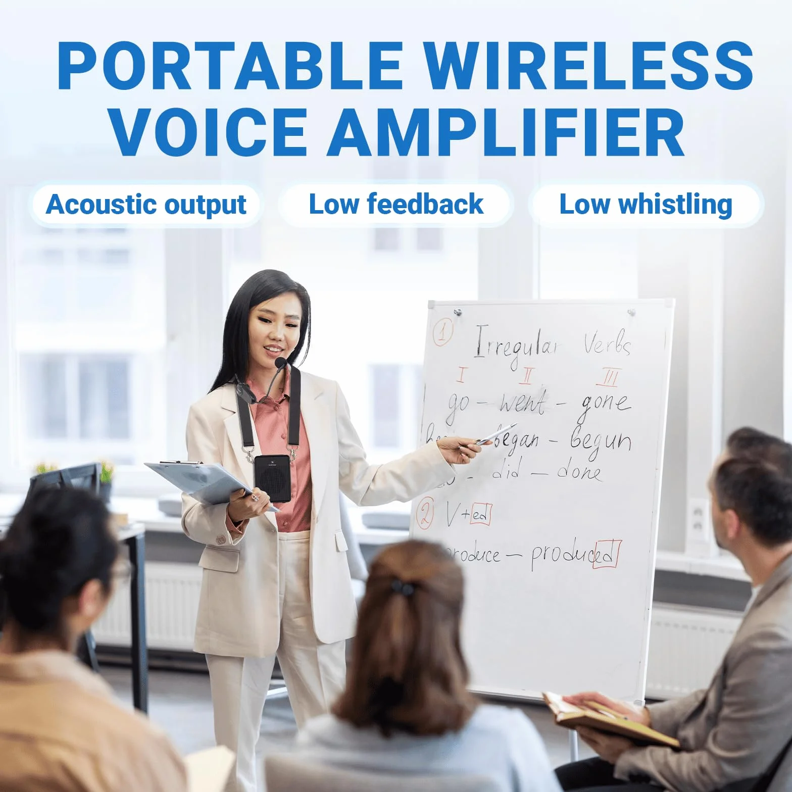 Amplificateur de voix sans fil 15 W avec microphone Bluetooth, haut-parleur mégaphone portable pour enseignants