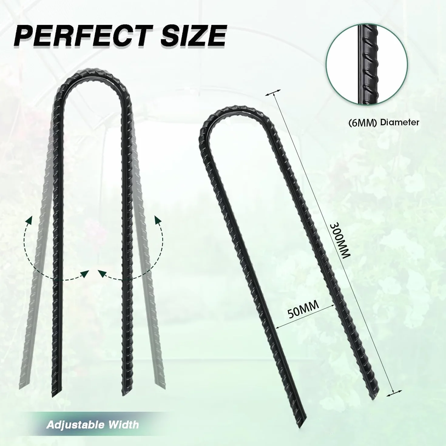 Piquets de Sol en Forme de U 30 cm pour Tente Trampoline Clôtures Camping