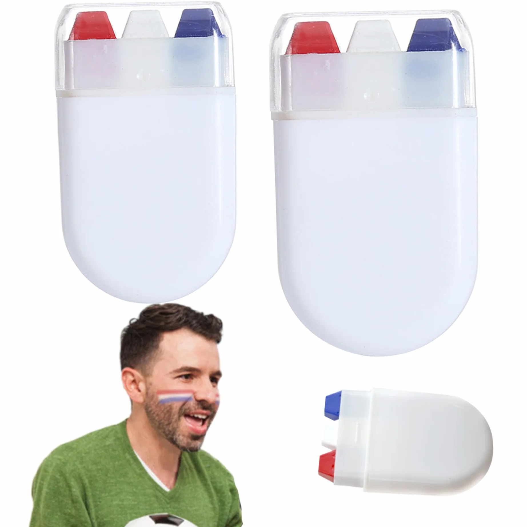 Peinture Visage Crayons Non L'antanage Rouge Blanc Bleu Portable Sticks Sportif Oeil Noir Bâton Baseball Football Softball