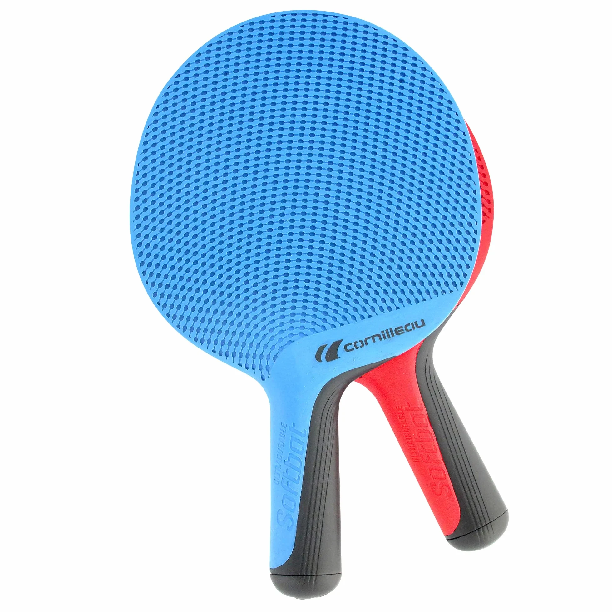 CORNILLEAU SOFTBAT Pack Duo 2 Raquettes de Ping Pong d'Extérieur Éco-conçues Bleu Rouge