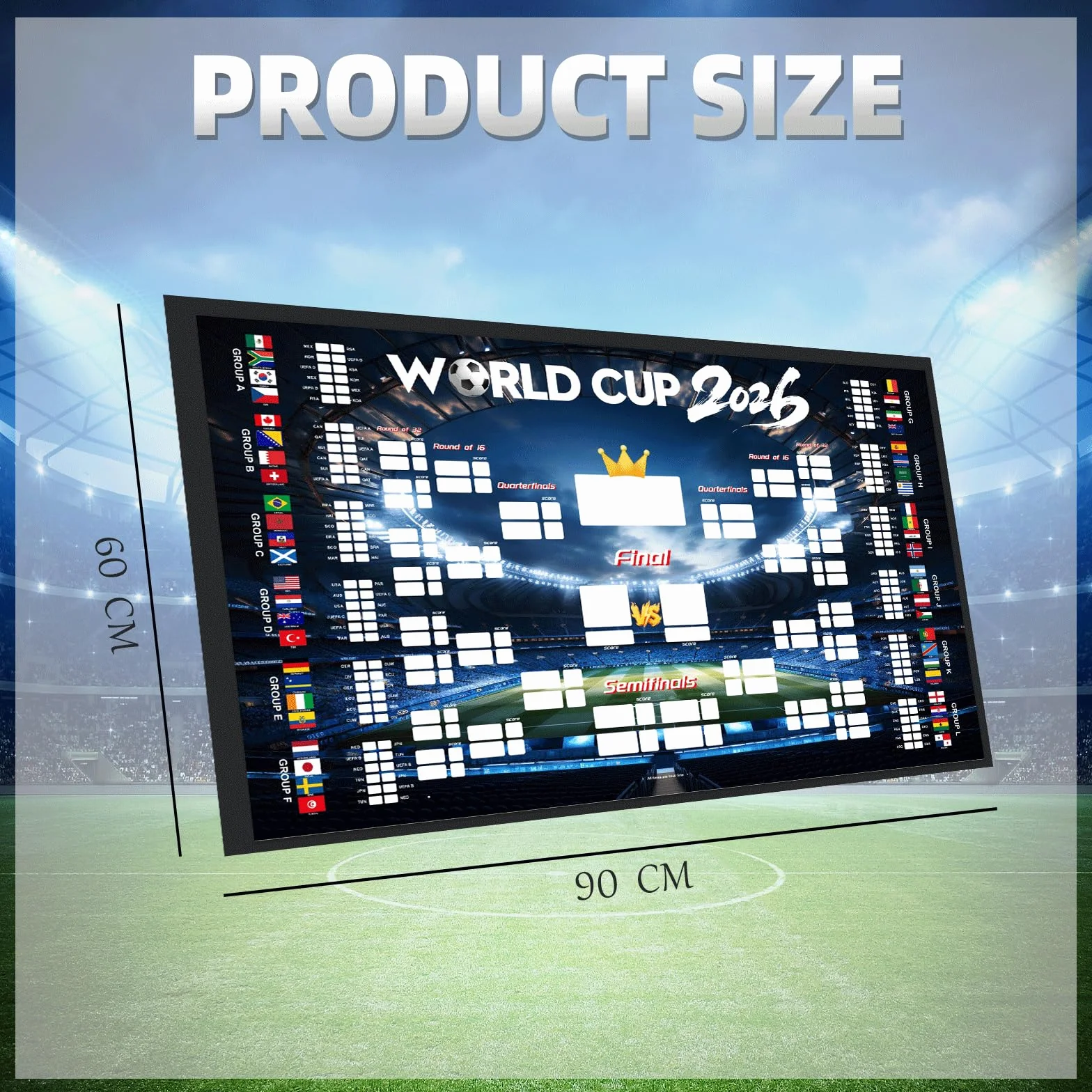 Poster Coupe du Monde 2026, Affiche Calendrier Matchs, Haute Définition Résistant à l'Eau, Décoration Fan