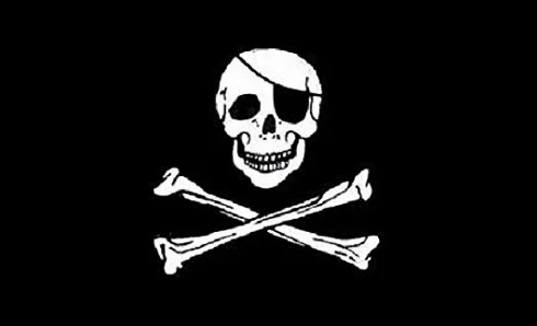 Autocollant drapeau Pirate U24 8 x 5 cm
