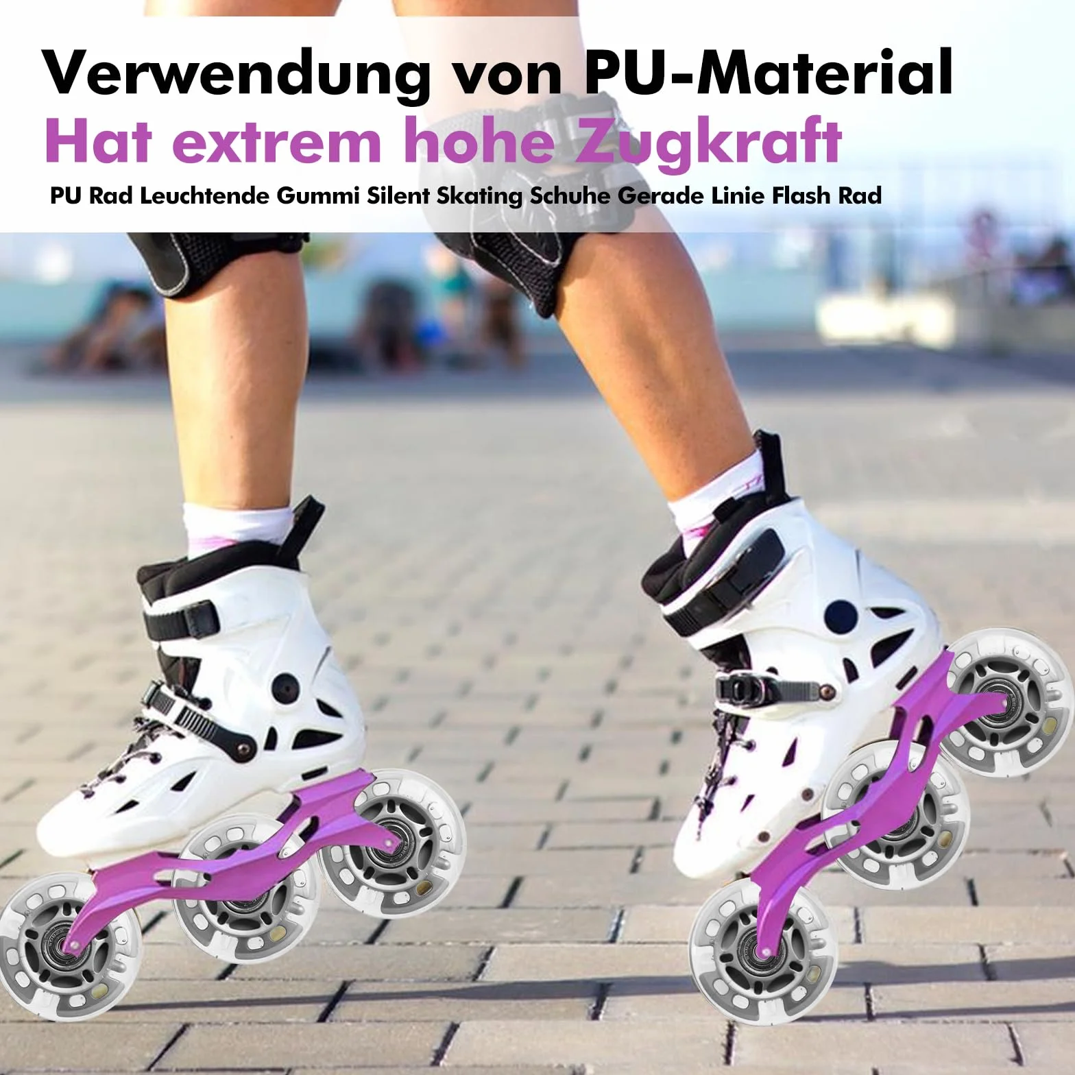 Roues de rollers LED 72 mm – Roulettes lumineuses avec roulements à billes pour patins