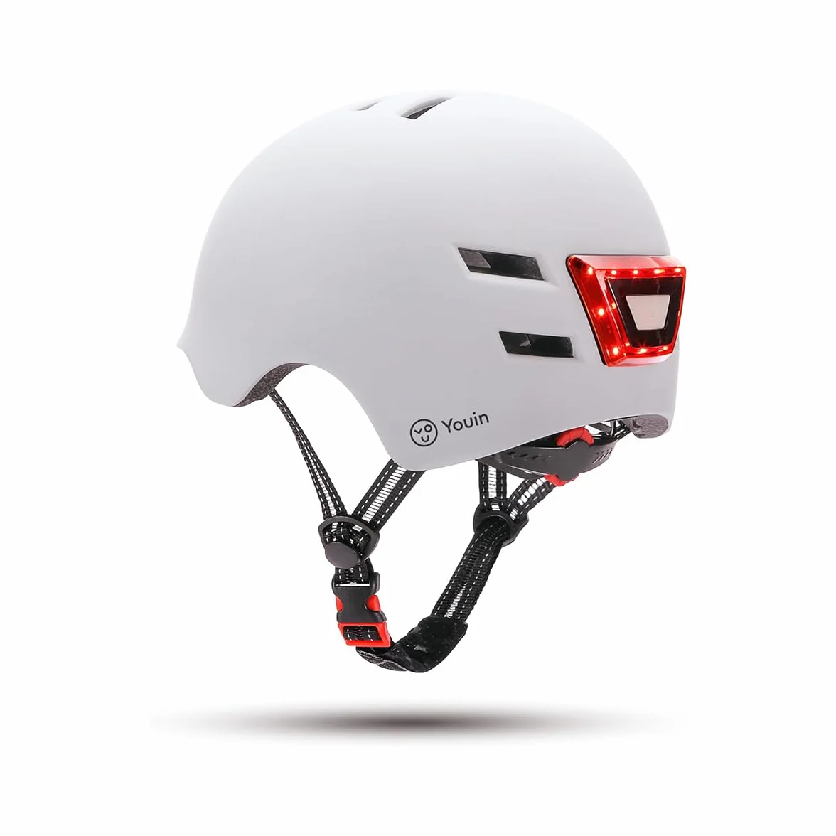 Youin Casque Homologué LED Avant Arrière pour Trotinette Vélo Protection Visibilité Taille L 55-62 cm