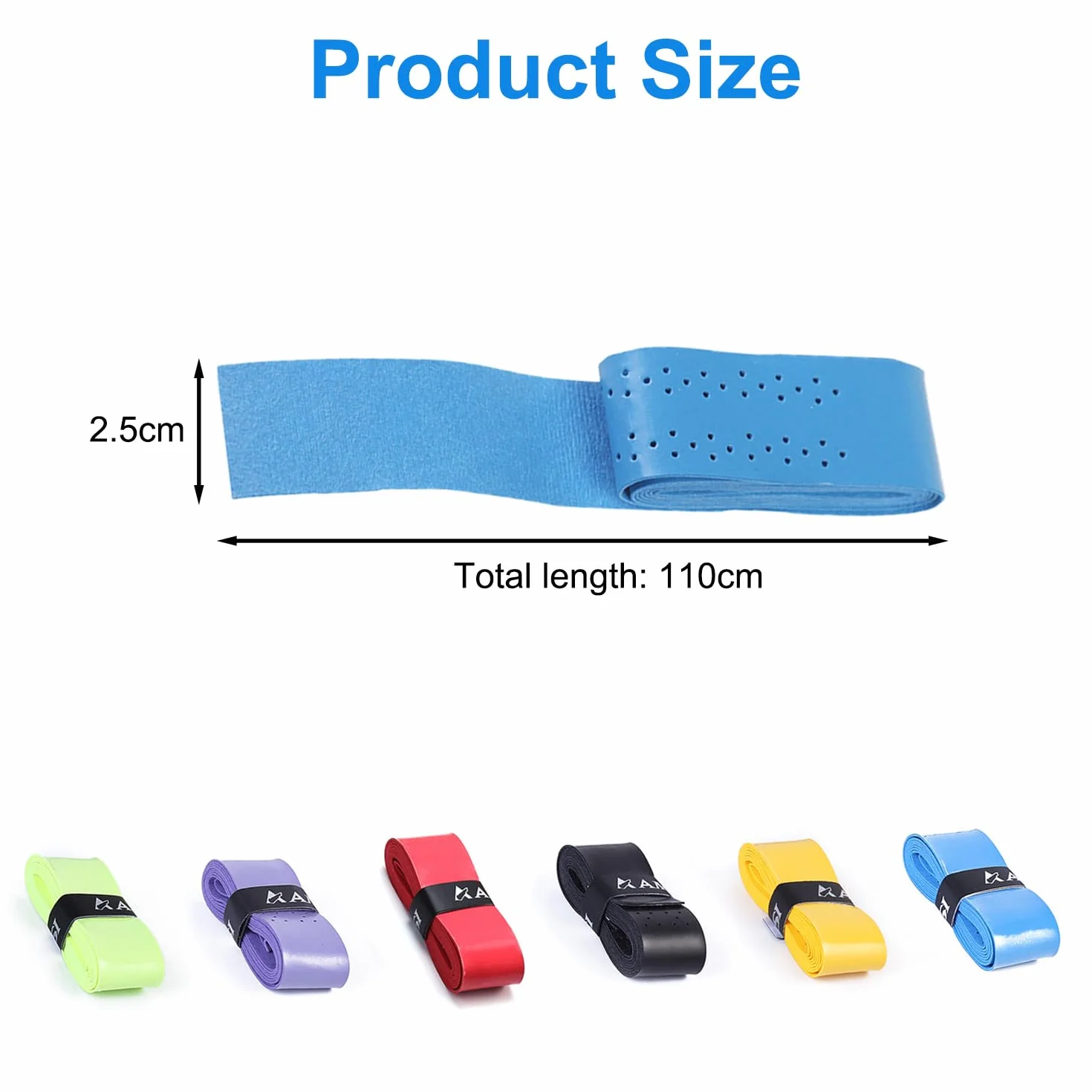 Ruban de Raquette Grip 6 Pièces Antidérapant pour Tennis Badminton Squash
