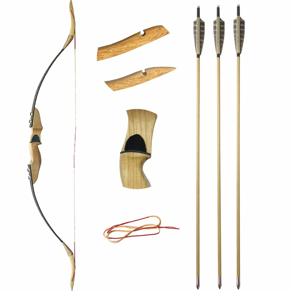 Arc Longbow Traditionnel à la Main 30-40 lbs Arc Recurve Chasse Mongole
