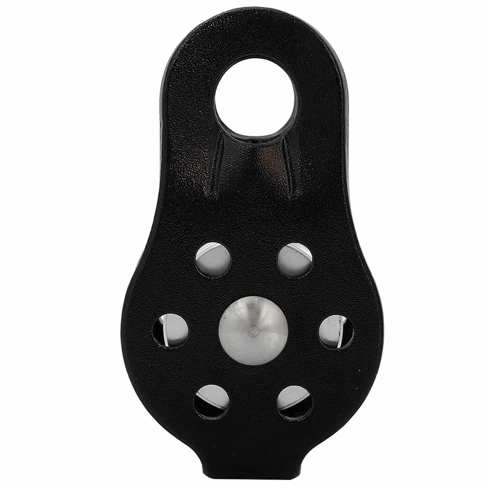 Poulie Escalade 26 KN Alliage Aluminium Simple Corde 12 mm Noir