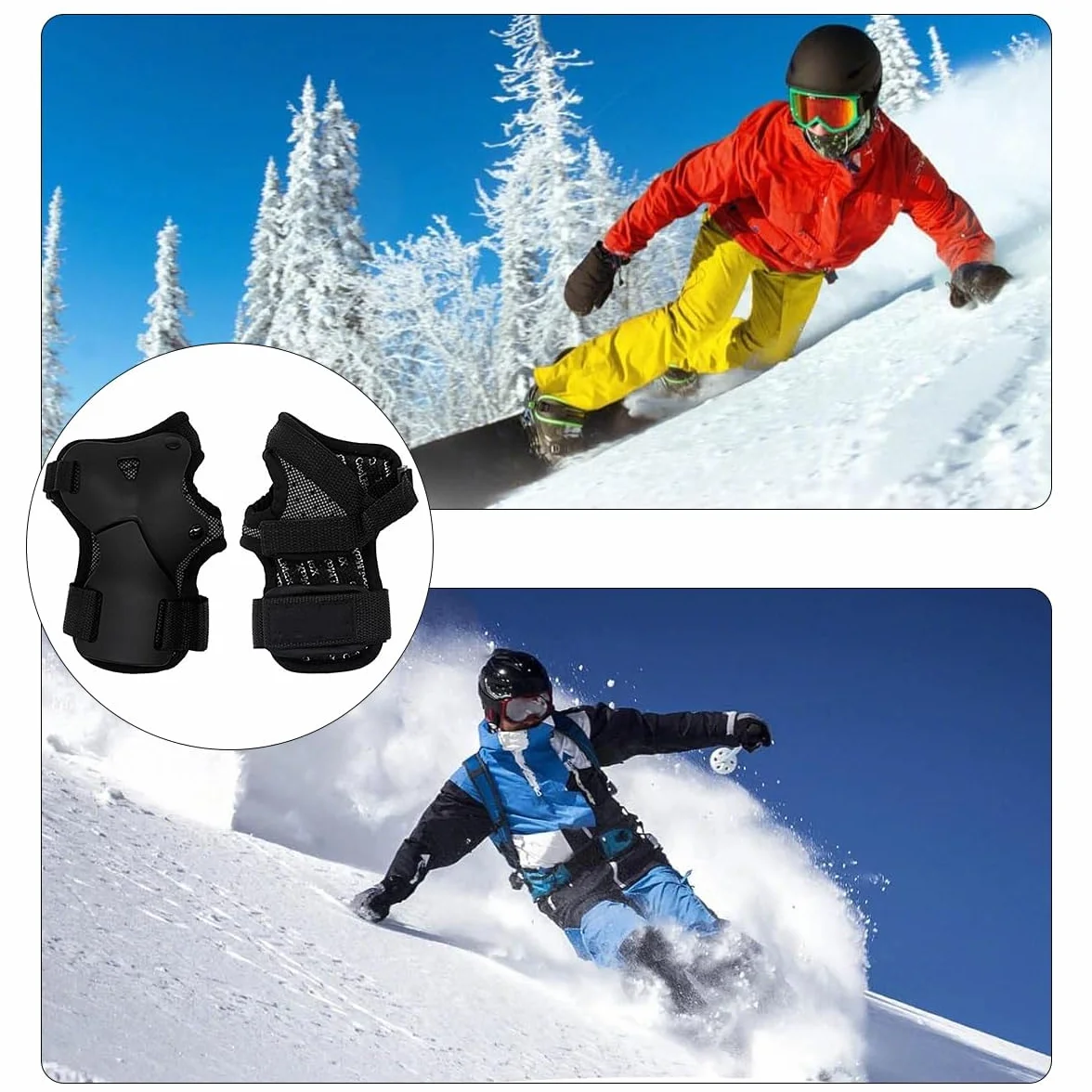 Namvo 2 pièces Attelle de Poignet Support de Poignet pour Patinage Planche à roulettes Ski Snowboard