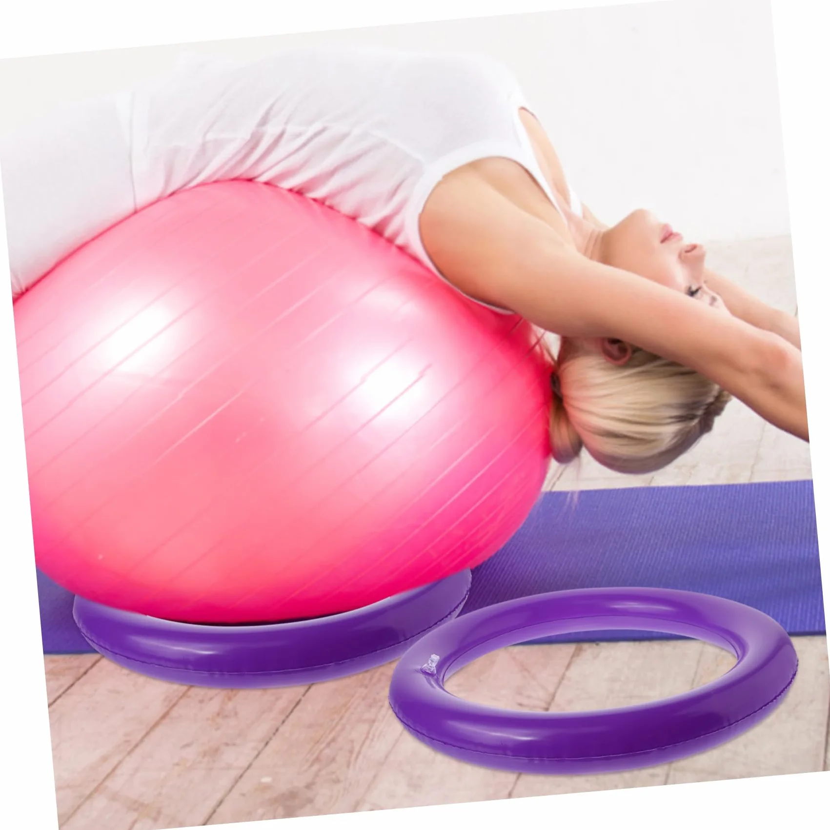Base de Ballon de Yoga Ronde en PVC Anneau Fixe pour Ballon de Yoga Gonflable Accessoire Fitness