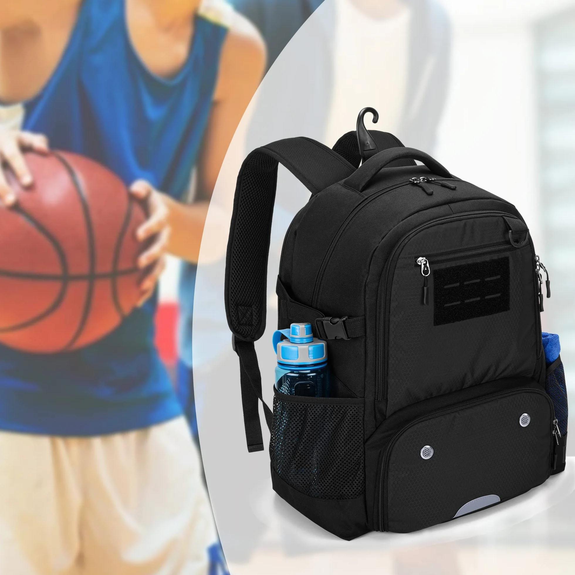 Sac à Dos de Basket-Ball avec Compartiment Ballon et Chaussures pour Football, Volley
