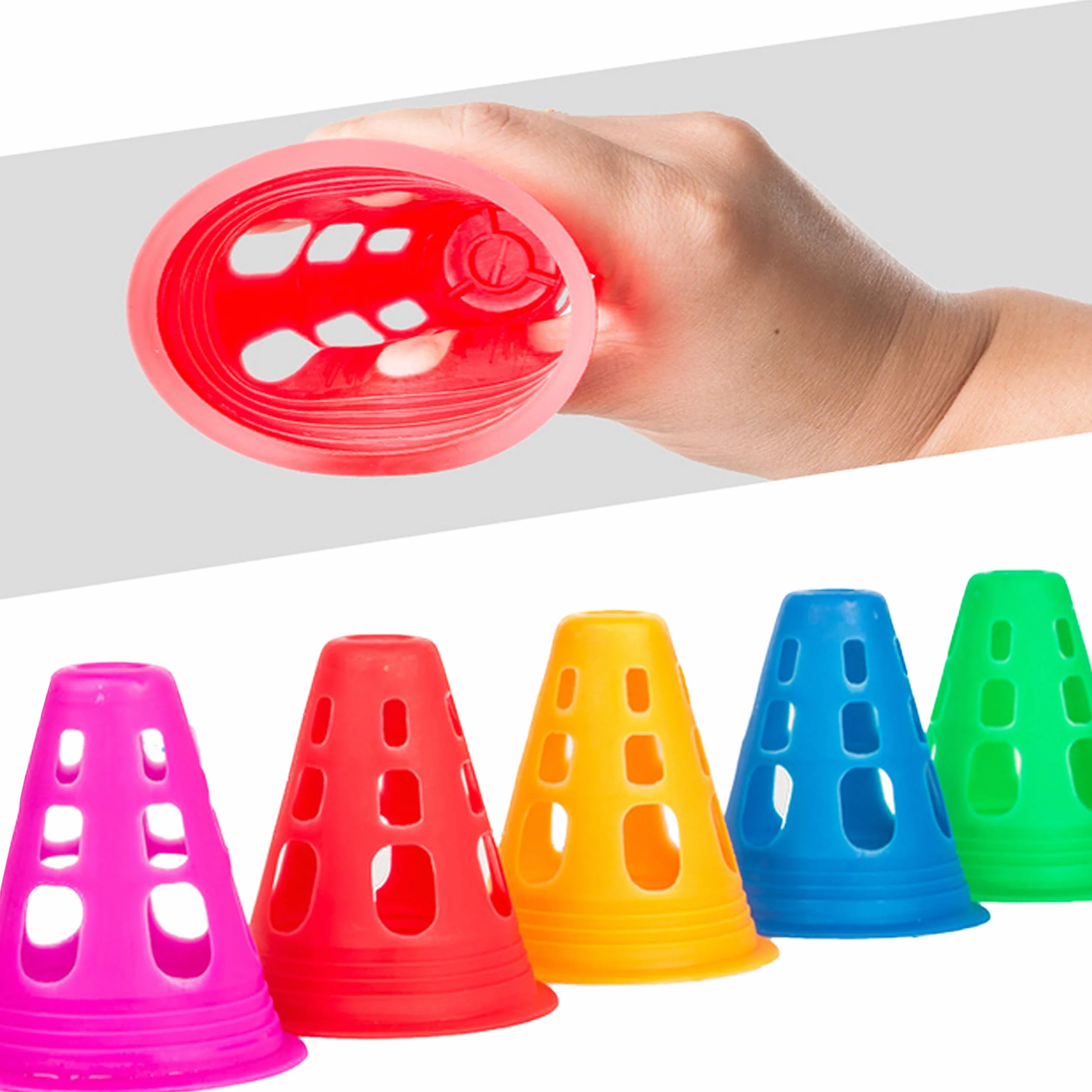 Cônes De Slalom 50 Pack Cônes de Circulation Signalisation Multicolores pour Football Sport d’Agilité