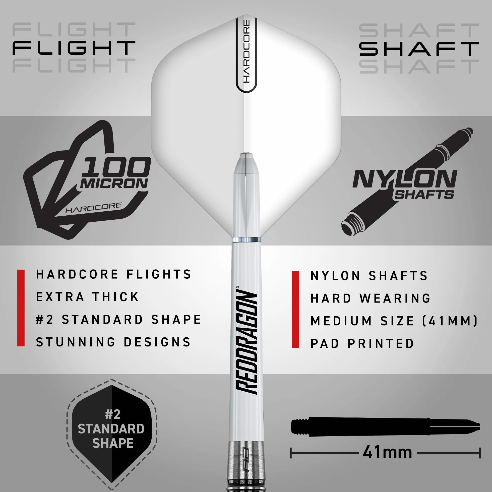 RED DRAGON Flechette Pointe Acier Pegasus 90% Tungstene 21-30g Hardcore Ailettes Nylon Tiges Moyen Portefeuille